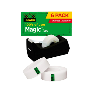 Store scotch magic tape, 6 rolls with dispenser, numerous applications