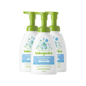 Store babyganics baby shampoo + body wash pump bottle, fragrance free, non allergenic and tear